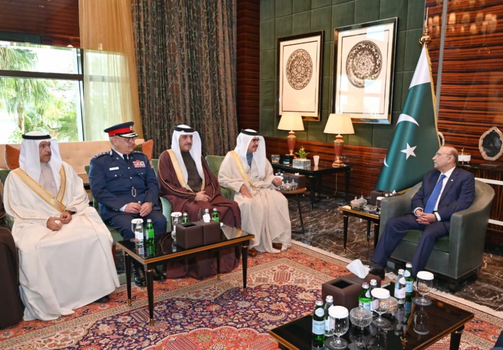 President Zardari, Bahraini Minister of Interior discuss security cooperation