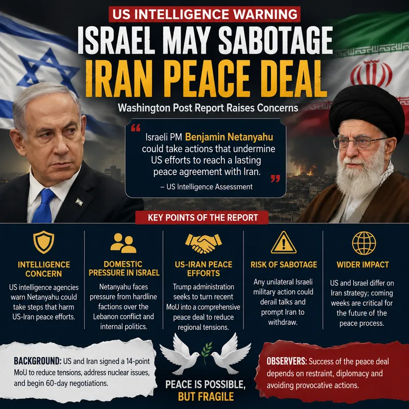 US Intelligence Warns Israel May Jeopardise Iran Peace Agreement