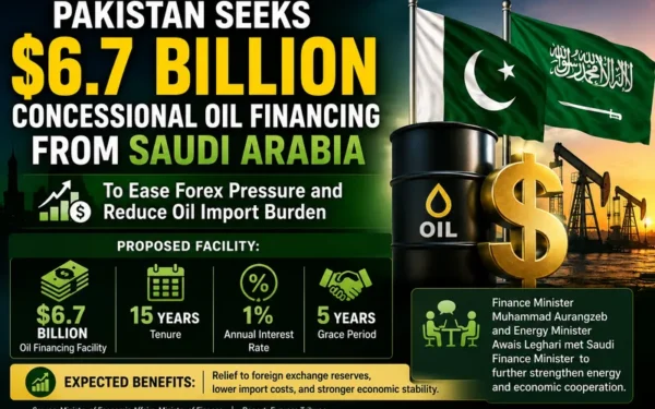 Pakistan Requests $6.7 Billion Concessional Oil Financing from Saudi Arabia