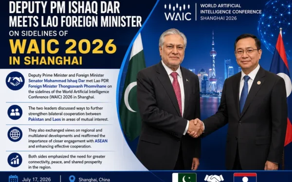 Deputy Prime Minister Ishaq Dar Meets Lao Foreign Minister in Shanghai