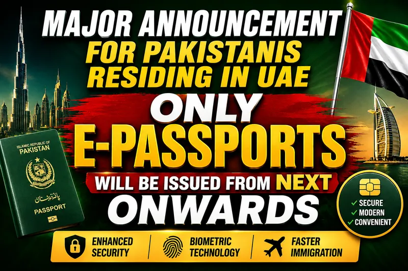 Pakistan Transitions to Mandatory e-Passport Issuance for UAE Residents