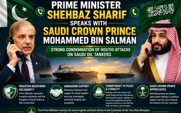 Prime Minister Shehbaz Sharif Holds Strategic Call With Saudi Crown Prince