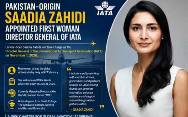 Pakistan-Origin Saadia Zahidi Appointed First Woman Director General of IATA