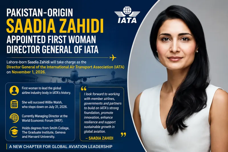 Pakistan-Origin Saadia Zahidi Appointed First Woman Director General of IATA