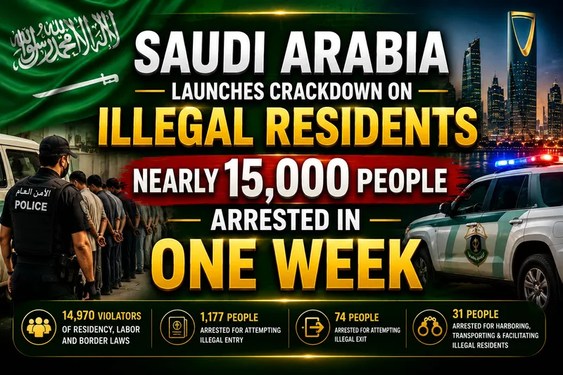 Saudi Arabia Detains Nearly 15,000 Individuals in Nationwide Security Sweep