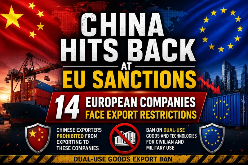 China Imposes Export Restrictions on 14 European Industrial Firms