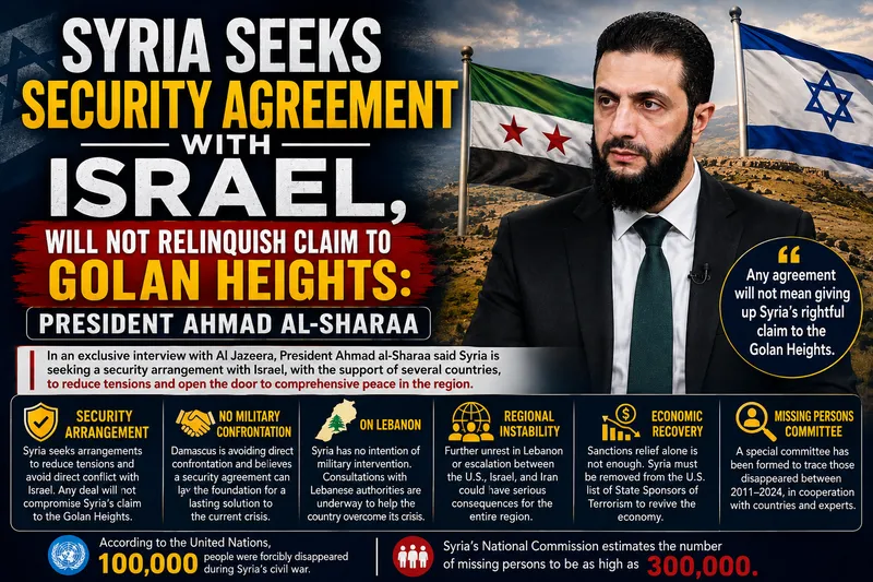 Syria Seeks Security Deal With Israel While Maintaining Golan Claim