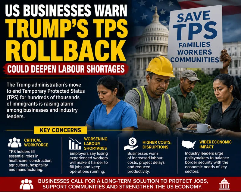 US Businesses Warn Trump’s TPS Rollback Could Deepen Labour Shortages