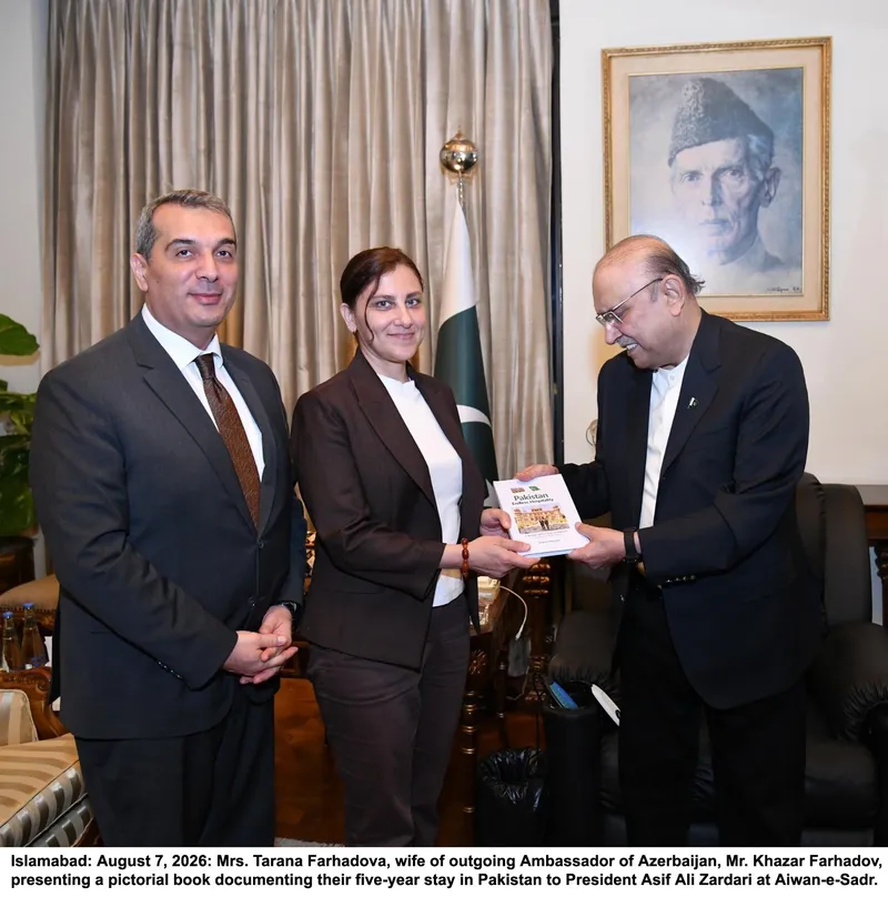 Azerbaijan Ambassador Khazar Farhadov Pays Farewell Call on President Zardari (Image 2)
