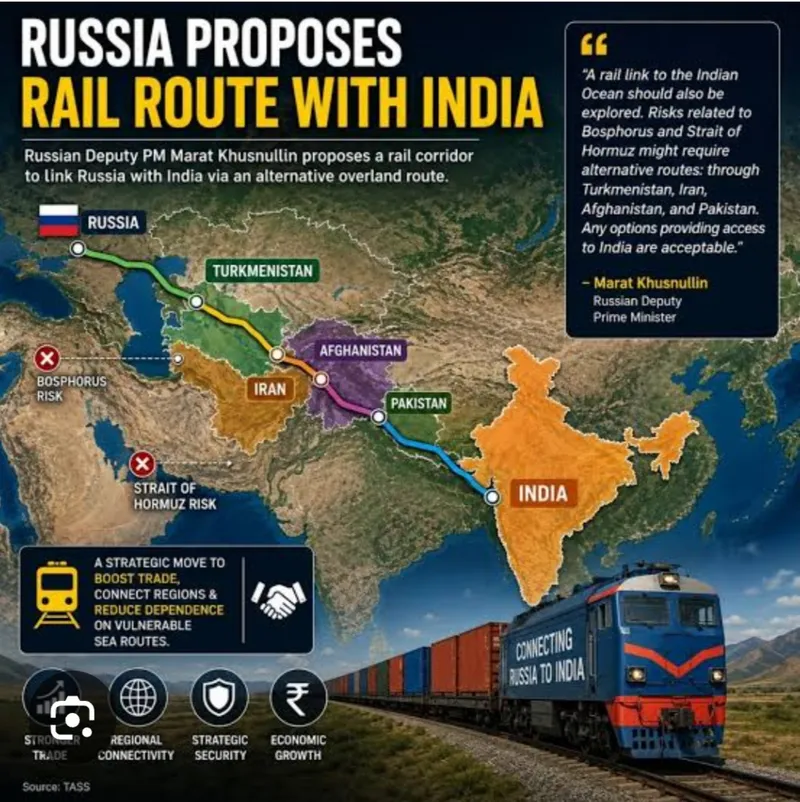 Russia Seeks Rail Link to Indian Ocean via Afghanistan, Pakistan and India