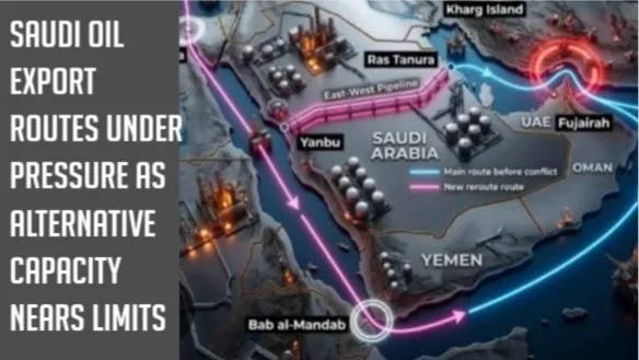 Saudi Oil Export Routes Under Pressure as Alternative Capacity Nears Limits