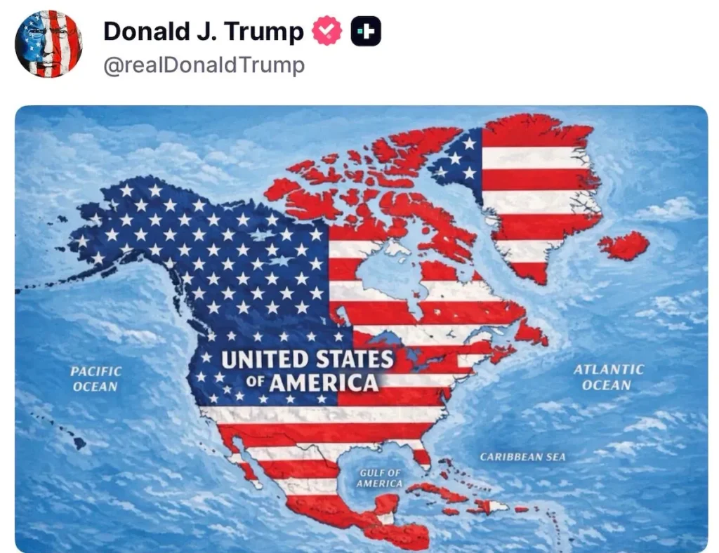 Why did President Trump share a map of our country with the US flag (Image 1)