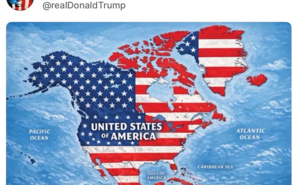 Why did President Trump share a map of our country with the US flag (Image 1)