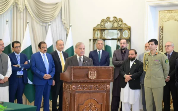 Prime Minister Shehbaz Sharif and Maldivian President Dr Mohamed Muizzu exchanging signed agreements during bilateral trade talks in Islamabad.