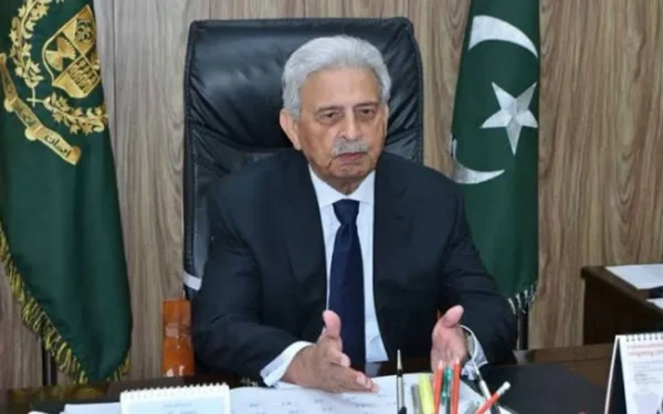 Federal Minister Rana Tanveer Hussain chairing a meeting regarding the national Cotton Revival Strategy in Islamabad.