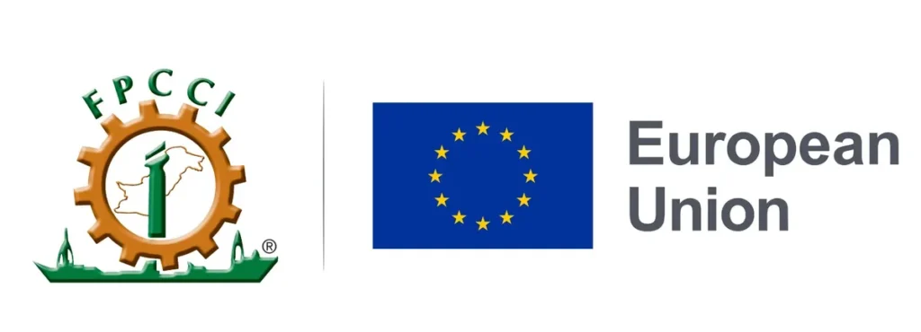 EU Ambassador Raimundas Karoblis and FPCCI President Atif Ikram Sheikh discuss economic trade ties.